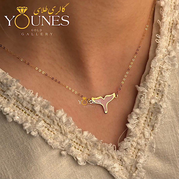 گردنبند میناکاری دم وال کالباسی طلا